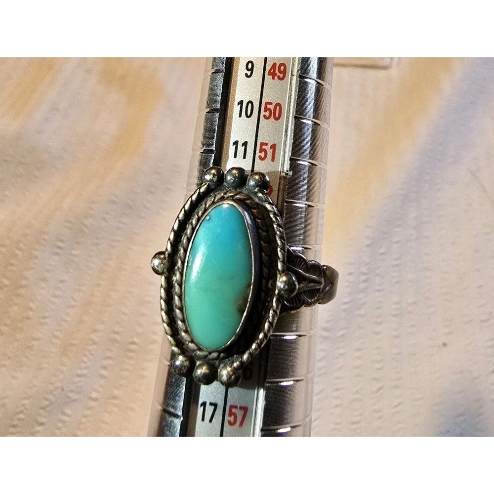 VTG Turquoise Pacific Jewelry Co. Oval Ring Native American style 925 Silver...